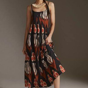LEAVING POSHMARK NWOT Anthropologie Nikki Ikat Pleated Boho Maxi Dress M/L-lined